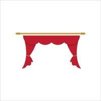 decorazione della cornice della tenda rossa interni in tessuto domestico vettore