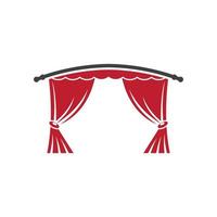 decorazione della cornice della tenda rossa interni in tessuto domestico vettore