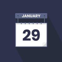 29th gennaio calendario icona. gennaio 29 calendario Data mese icona vettore illustratore