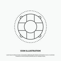 aiuto. vita. salvagente. salvavita. salvagente icona. linea vettore grigio simbolo per ui e ux. sito web o mobile applicazione