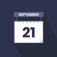 21 settembre calendario icona. settembre 21 calendario Data mese icona vettore illustratore