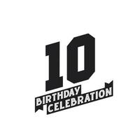 10 compleanno celebrazione saluti carta, 10 ° anni compleanno vettore