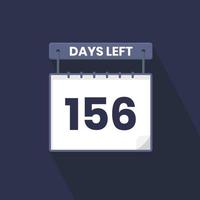 156 giorni sinistra conto alla rovescia per i saldi promozione. 156 giorni sinistra per partire promozionale i saldi bandiera vettore