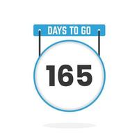 165 giorni sinistra conto alla rovescia per i saldi promozione. 165 giorni sinistra per partire promozionale i saldi bandiera vettore