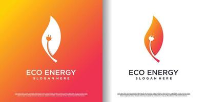 moderno eco energia logo modello premio vettore