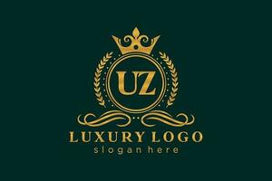 iniziale uz lettera reale lusso logo modello nel vettore arte per ristorante, regalità, boutique, bar, Hotel, araldico, gioielleria, moda e altro vettore illustrazione.