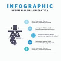 chimico. perdere. rilevamento. fabbrica. inquinamento infografica modello per sito web e presentazione. glifo grigio icona con blu Infografica stile vettore illustrazione.