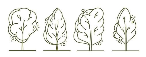 albero per architettonico piani. entourage design. vario alberi, cespugli, e arbusti, frontale Visualizza per il paesaggio design Piano. vettore illustrazione.