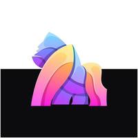 vettore logo illustrazione gorilla pendenza colorato stile