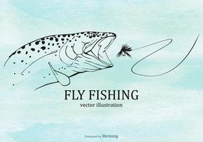 Illustrazione vettoriale di pesca a mosca libera