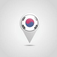 Sud Corea bandiera carta geografica perno vettore