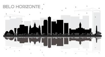 belo horizonte brasile città orizzonte nero e bianca silhouette. vettore