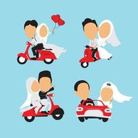 nozze musulmano coppia carino vettore
