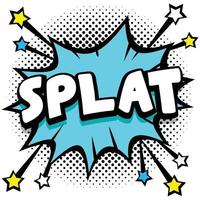 splat pop arte comico discorso bolle libro suono effetti vettore