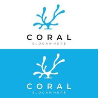 bellissimo colorato subacqueo naturale corallo scogliera logo creativo design. corallo barriere per pesce habitat. vettore