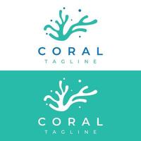 bellissimo colorato subacqueo naturale corallo scogliera logo creativo design. corallo barriere per pesce habitat. vettore