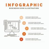 Ableton. applicazione. daw. digitale. sequencer infografica modello per sito web e presentazione. linea grigio icona con arancia Infografica stile vettore illustrazione