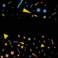 colorato coriandoli. vettore festivo illustrazione di caduta brillante coriandoli isolato su nero nero sfondo. vacanza decorativo orpello elemento per design