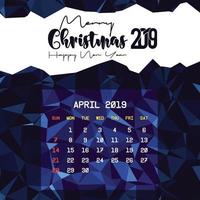 aprile 2019 calendario modello vettore