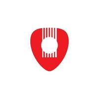 logo icona illustrazione modello semplice chitarra raccogliere vettore design per distintivo musica etichetta musica studio musicale strumento attività commerciale