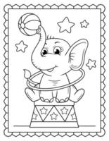 bambino elefante colorazione pagina, carino elefante linea arte. elefante linea arte disegno vettore