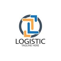 la logistica logo icona illustrazione vettore design distribuzione simbolo consegna di merce economia finanza