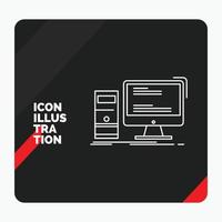 rosso e nero creativo presentazione sfondo per computer. desktop. gioco. pc. personale linea icona vettore