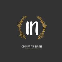 nel iniziale grafia e firma logo design con cerchio. bellissimo design manoscritto logo per moda, squadra, nozze, lusso logo. vettore