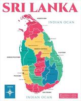 sri lanka carta geografica vettore arte