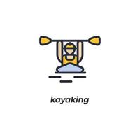 vettore cartello kayak simbolo è isolato su un' bianca sfondo. icona colore modificabile.