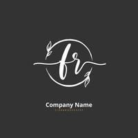 fr iniziale grafia e firma logo design con cerchio. bellissimo design manoscritto logo per moda, squadra, nozze, lusso logo. vettore