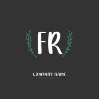 fr iniziale grafia e firma logo design con cerchio. bellissimo design manoscritto logo per moda, squadra, nozze, lusso logo. vettore