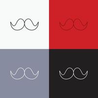 baffi. fricchettone. movember. maschio. uomini icona al di sopra di vario sfondo. linea stile design. progettato per ragnatela e app. eps 10 vettore illustrazione