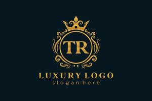 iniziale tr lettera reale lusso logo modello nel vettore arte per ristorante, regalità, boutique, bar, Hotel, araldico, gioielleria, moda e altro vettore illustrazione.