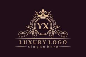 yx iniziale lettera oro calligrafico femminile floreale mano disegnato araldico monogramma antico Vintage ▾ stile lusso logo design premio vettore
