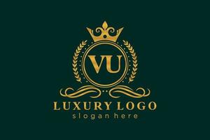 iniziale vu lettera reale lusso logo modello nel vettore arte per ristorante, regalità, boutique, bar, Hotel, araldico, gioielleria, moda e altro vettore illustrazione.