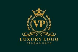 iniziale vp lettera reale lusso logo modello nel vettore arte per ristorante, regalità, boutique, bar, Hotel, araldico, gioielleria, moda e altro vettore illustrazione.