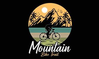 montagna bicicletta pista maglietta design illustrazione. vettore