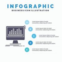 analitica. in lavorazione. Pannello. dati. statistiche infografica modello per sito web e presentazione. glifo grigio icona con blu Infografica stile vettore illustrazione.