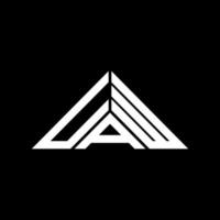uaw lettera logo creativo design con vettore grafico, uaw semplice e moderno logo nel triangolo forma.