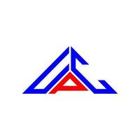 UPC lettera logo creativo design con vettore grafico, UPC semplice e moderno logo nel triangolo forma.