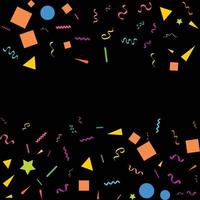 colorato coriandoli. vettore festivo illustrazione di caduta brillante coriandoli isolato su nero nero sfondo. vacanza decorativo orpello elemento per design