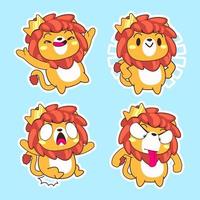 carino piccolo leone fumetto illustrazione vettoriale