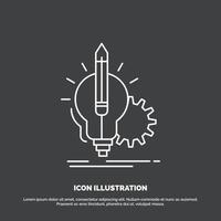 idea. intuizione. chiave. lampada. lampadina icona. linea vettore simbolo per ui e ux. sito web o mobile applicazione