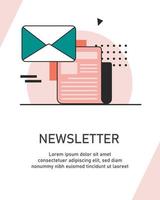 e-mail e messaggistica, e-mail marketing campagna, piatto design icona vettore illustrazione