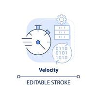 velocità leggero blu concetto icona. grande dati caratteristica astratto idea magro linea illustrazione. velocità di dati acquisire. isolato schema disegno. modificabile ictus. vettore