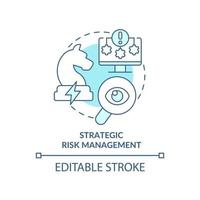 strategico rischio gestione turchese concetto icona. efficace attività commerciale strategia astratto idea magro linea illustrazione. isolato schema disegno. modificabile ictus. vettore