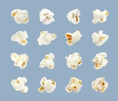 realistico Popcorn, isolato pop Mais noccioli, cibo vettore