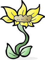 scarabocchio cartone animato fiore vettore