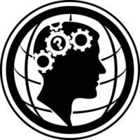 vettore logo illustrazione globale umano quiz isolato su bianca sfondo
